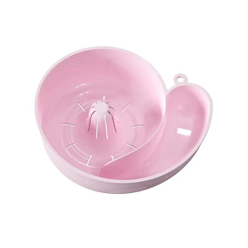 

Корзина-дуршлаг 2 в 1 «Улитка» Автоматическая корзина для очистки Вращающаяся миска для мытья фруктов и овощей Пищевой сорт Тарелка для мытья фруктов Фильтр розовый