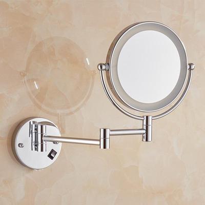 LED Wall-Mounted Double-Sided Vanity Mirror with Light & Magnification