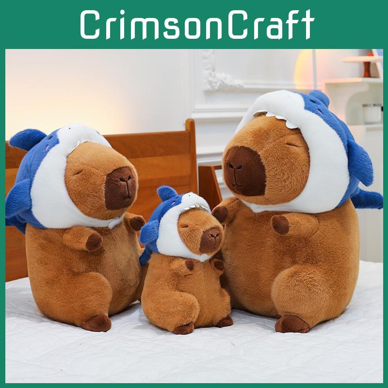 Adorable Shark Capybara Plush Doll Soft Stuffed Animal Toy For Kids In Various Sizes