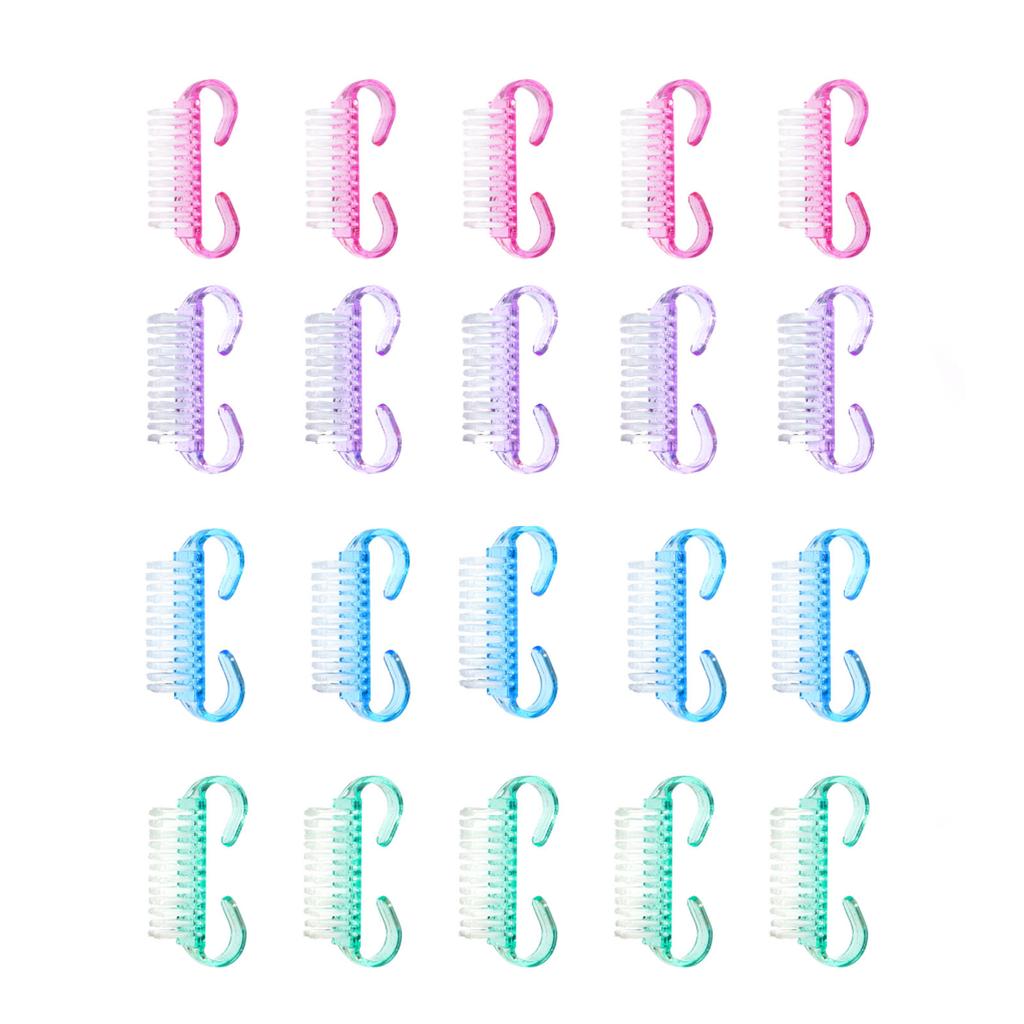 1/5/20Pcs Acrylic Nail Brush Pink Color Nail Art Manicure Pedicure Soft Remove Dust Plastic Cleaning Nail Brushes File Tools Set