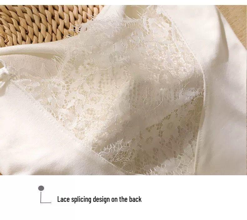Elegantes Camisole mit Spitzeneinsätzen für Damen: Sommer-Top mit Brustpolstern & sexy Rückendesign