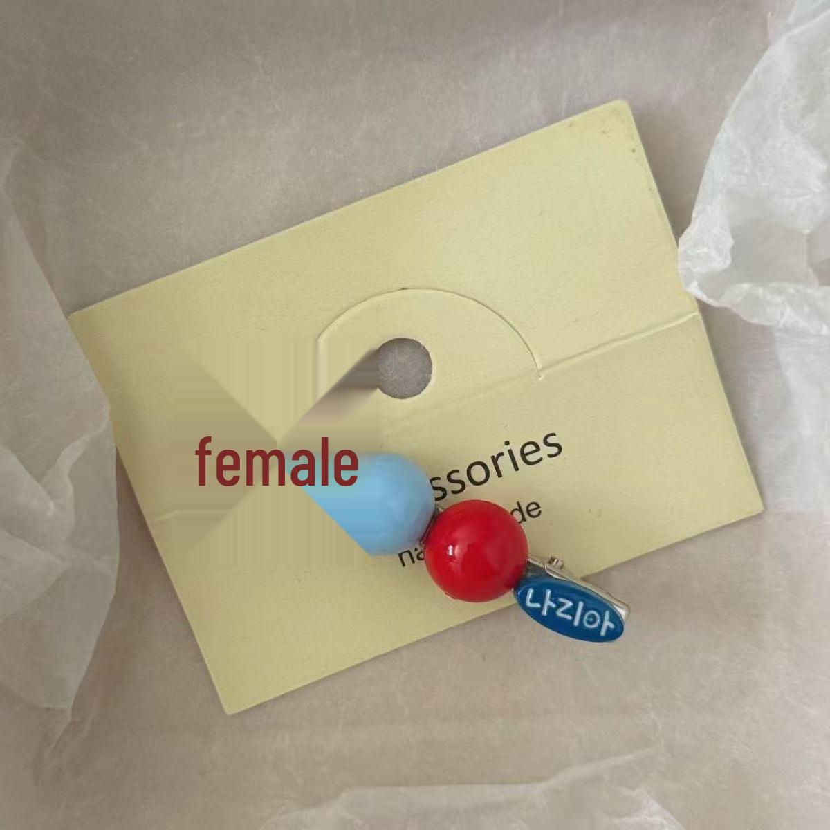 

Korean Style Red & Blue Bow Flower Hair Clip for Women & Babies - Side Bangs Duckbill Pin