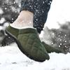 Winter Men Slippers Cotton Plus Fur Shoes Women Snow Outdoor Warm Fur Sneakers Non-slip Warm Furry  Footwear Thick Platform Winter Slides