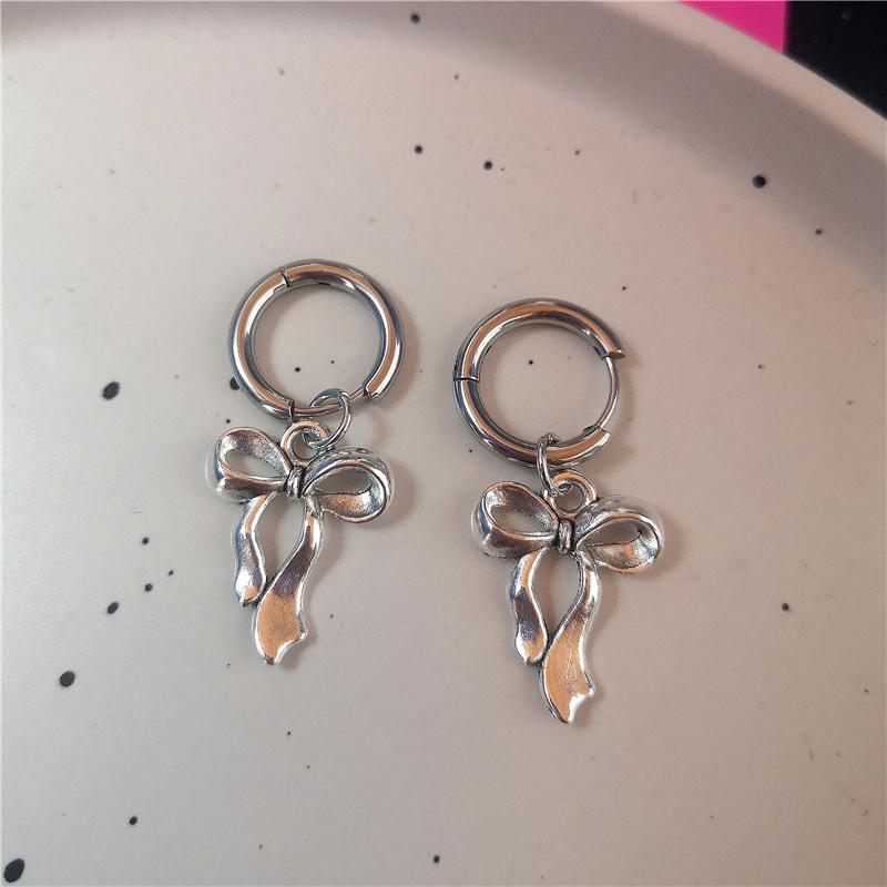 Goth Vintage Süß Schleife Rosa Erdbeere Herz Stern Anhänger Ohrringe Egirl Gothic 2000er EMO Rave Schmuck Scene Zubehör