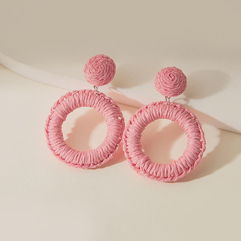 

Japanese New Products Cute Circle Color Matching Pendant Stud Earrings Fun Simple Personality Sweet Earrings Women