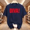 Cotton Unisex Unisex Diva T Shirts Graphic Unisex Tshirt Streetwear Funny Trendy Y2k Tshirt 90s Cotton Short Sleeve Unisexs Clothes