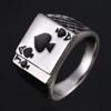 Retro Flush Poker Ring Herren Öl-Tropfen Pik-Ass Gambler's Zeigefinger
