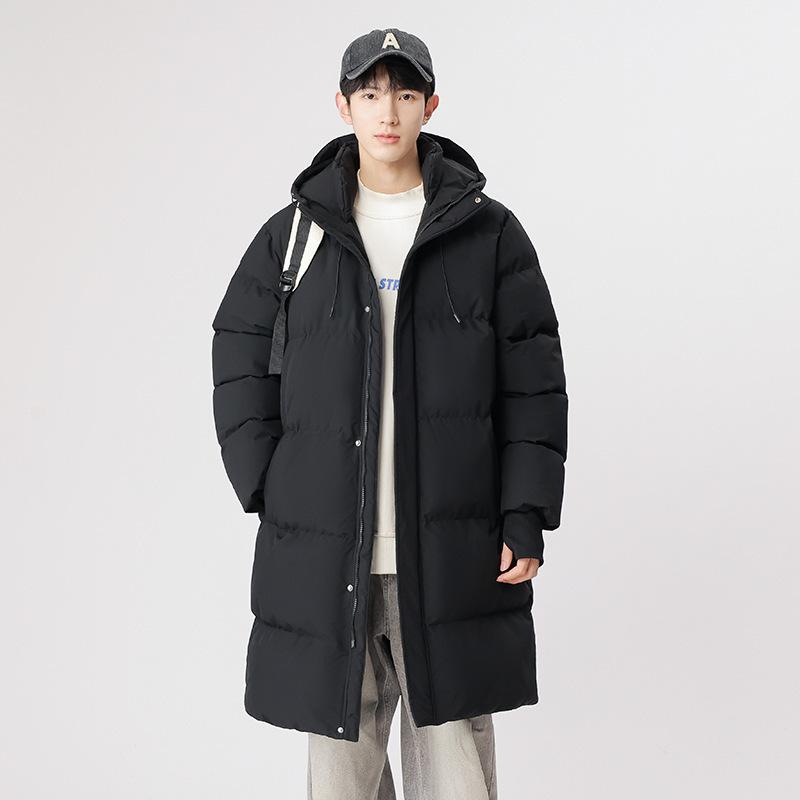 Medium and Long Cotton-padded Clothes for Men and Women In Winter Thickened Warm Hooded Cotton-padded Clothes Over the Knee Cotton-padded Jacket