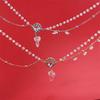 Flower Chinese Style Eyebrows Pendant Hair Accessories Crystal Head Chain New Year Side Clip