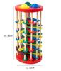 Colorful Wooden Knock Ball Ladder Toy for Early Childhood Hand-Eye Coordination and Development.