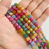 7-8MM Faceted Square Shape Chalcedony Natural Stone Loose Cube Spacer Beads for Jewelry Making Diy Bracelet Accessories