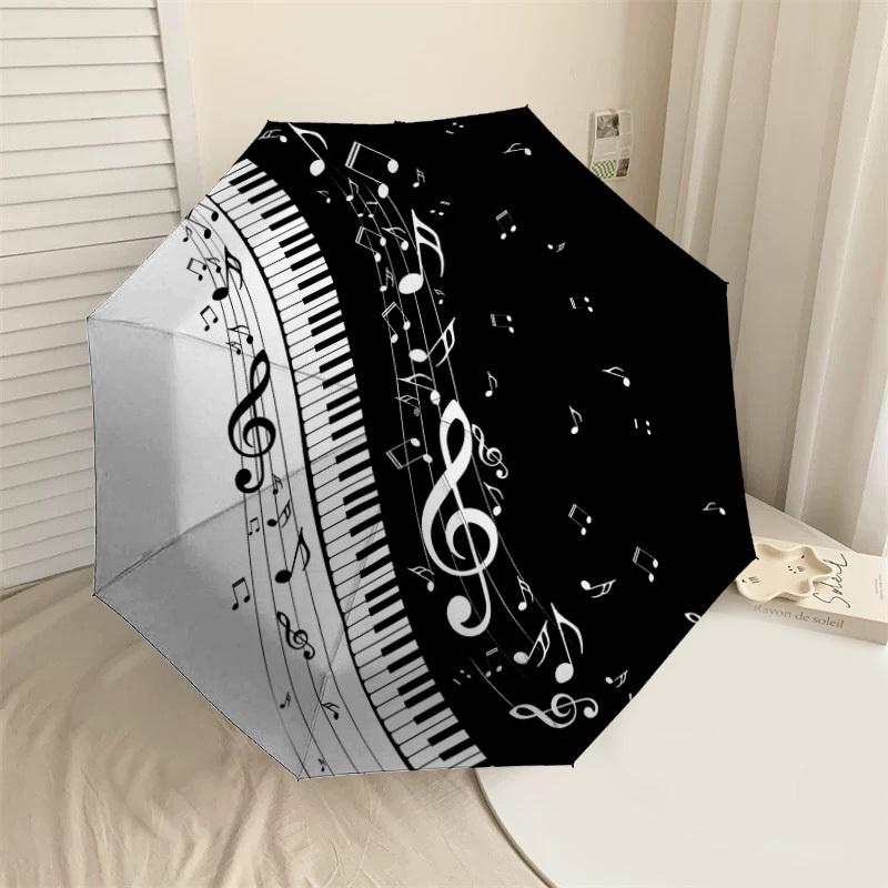 

1PC piano music Umbrella-8-Rib Reinforced, Automatic Open, Lightweight & Durable, Cute Fashion Accessory for Outdoor-W185