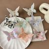 Iridescent 3D Butterfly Claw Clip for Half Updo – Sweet Girl Korean Style Acetate Hair Accessory