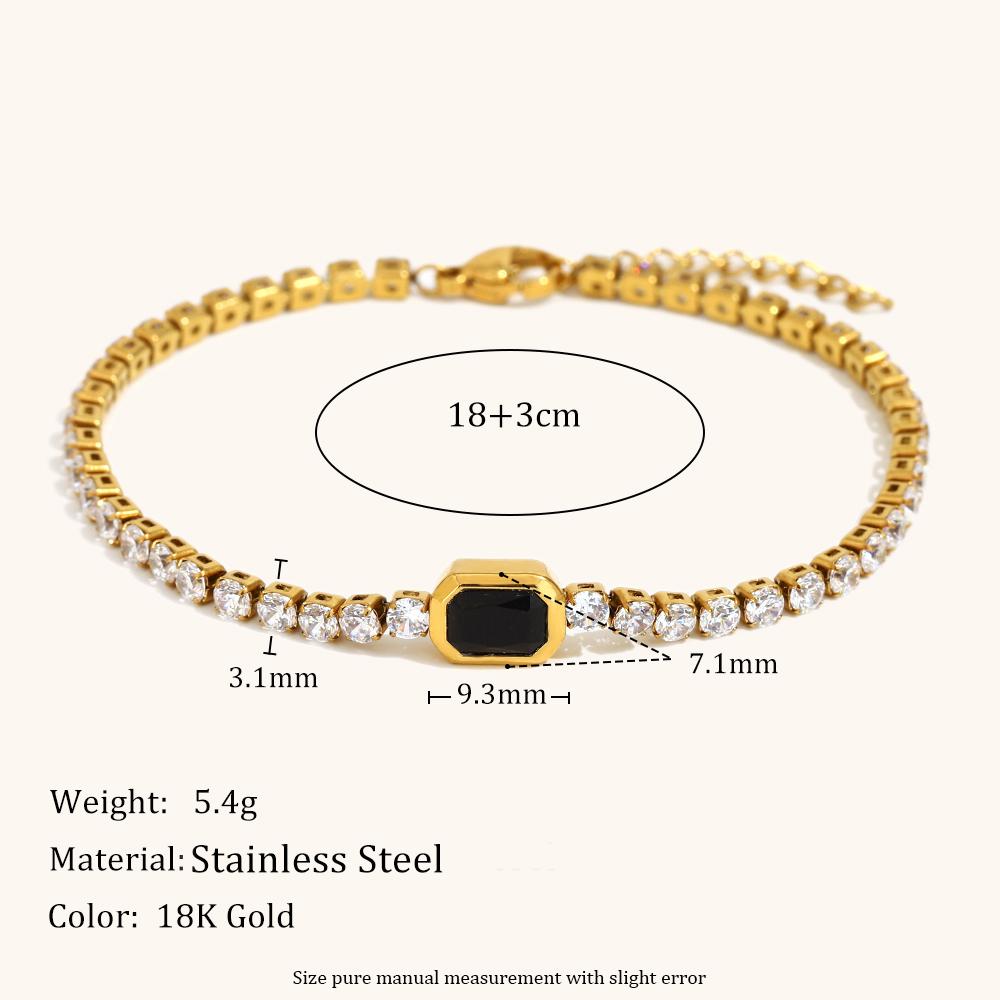 La.Muses Elastic Cubic Zirconia Stainless steel Woman's Bracelet Fashion Luxurious Zircon Party Accessories