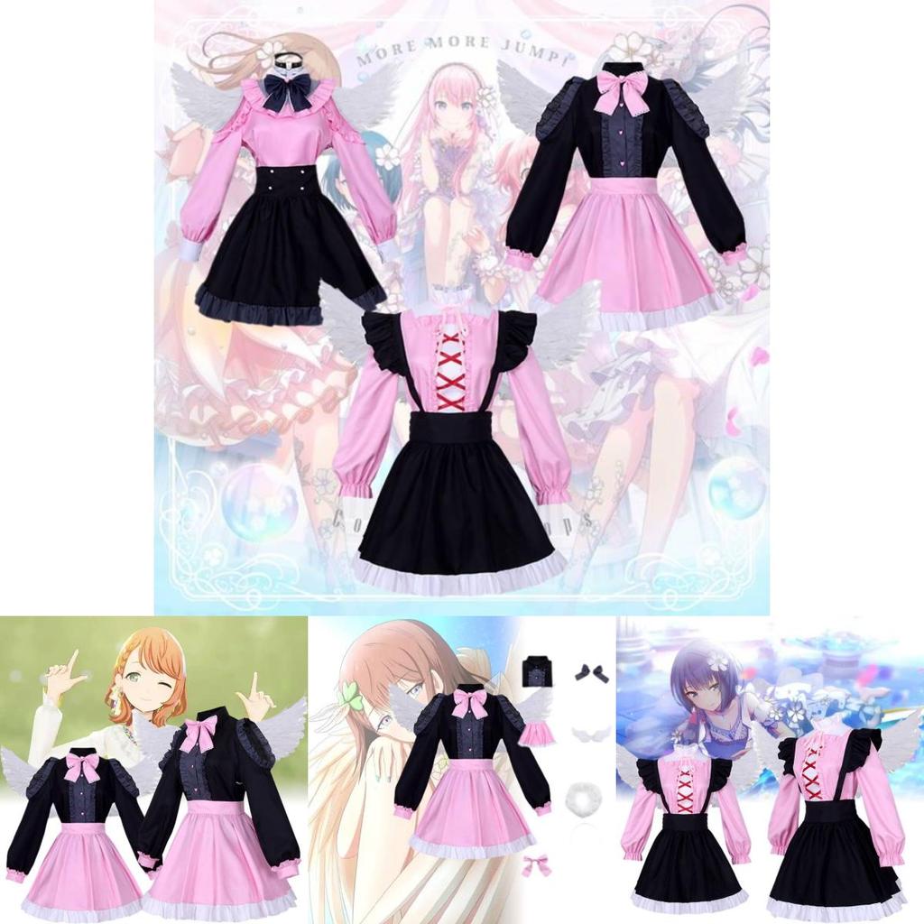 Adorable 2023 Spring Anime Costume Set Featuring Hatsune Miku Hanari Saki And Kirigaya Haruka With White Wings