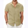 Fashion Shirt Men's Summer Men's Plaid Jacquard Office Loose Casual Shirt Short Sleeve