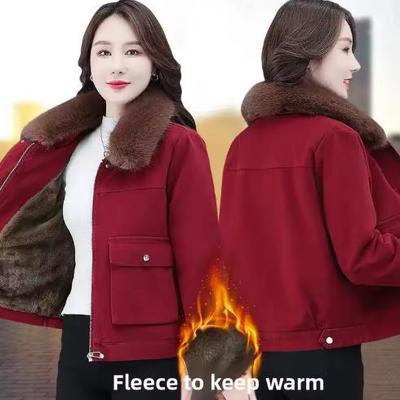 Autumn Winter Fashion Velvet Thickened Jacket Casual Ladies Padded Jackets