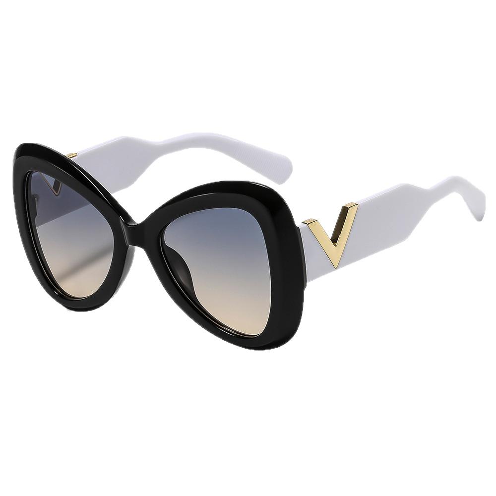 New European and American sunglasses V large frame butterfly glasses fashion trend women's sunglasses