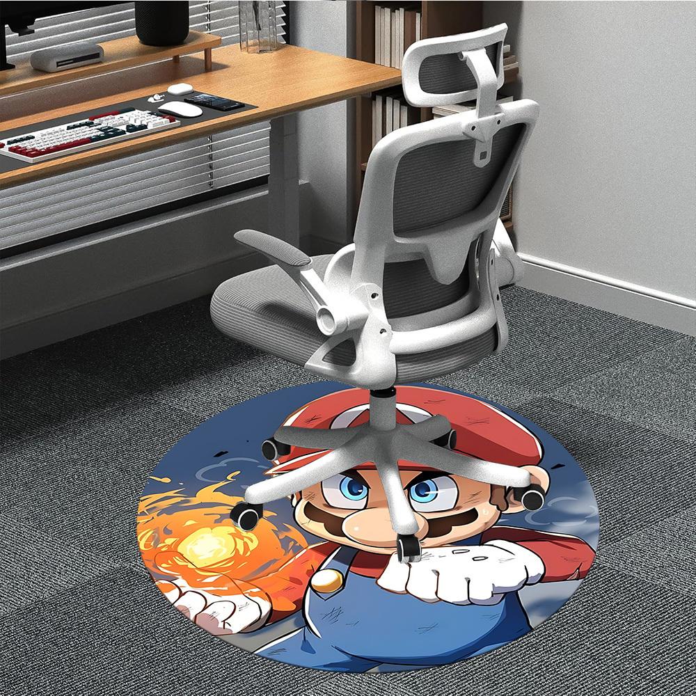 

1PC Mario Fire Office Round Area Rug Suitable For Office, Under Office Chairs Bedroom Living Room Home Decor, Available in Various SizesT101 80cm by 80cm