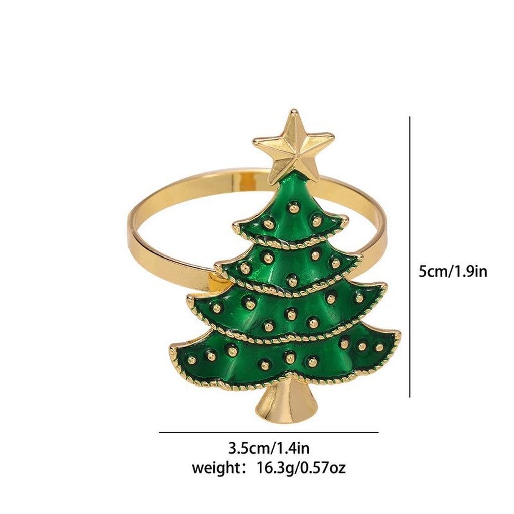 high-end Christmas Zinc Alloy Napkin Ring New Year Festive Candy Cane Bow Napkin Holder for Holiday Xmas Table Decoration