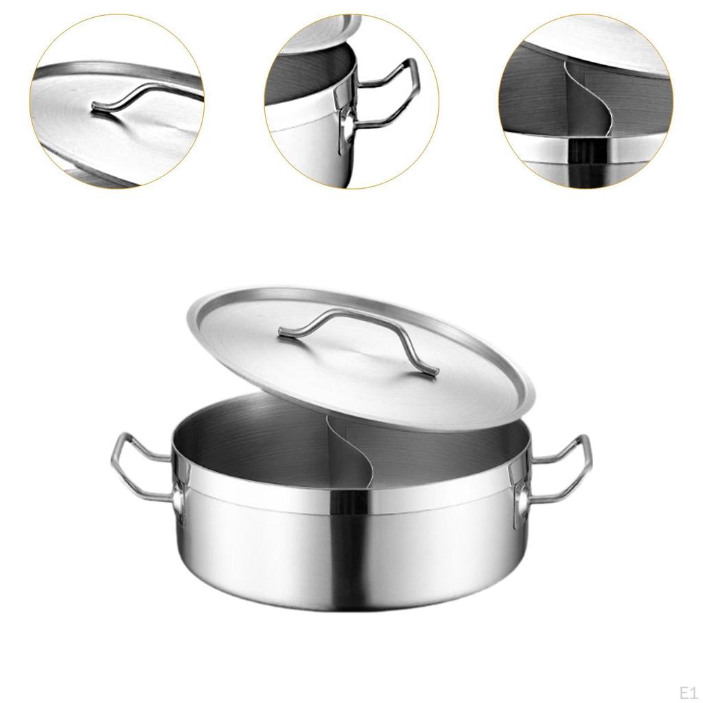 Topf mit Trennwand, chinesischer Deckel, 2-seitiger Suppentopf, dick, Küchenkochgeschirr, Kochen