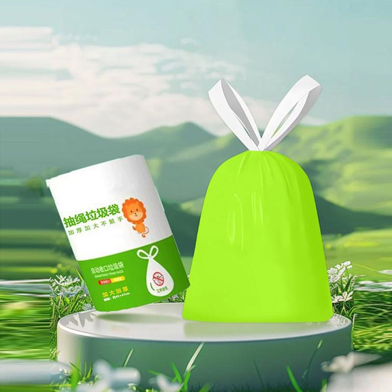 Tear Free Drawstring Garbage Bag, Kitchen Bathroom Storage Garbage Cleaning Bag, Mugwort Garbage Bag Anti-Mosquito And Anti-Odor