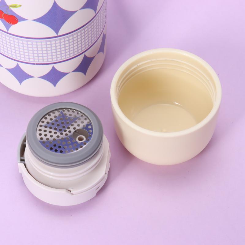 Cute Stainless Steel Insulated Water Bottle With Portable Handle Adjustable Strap For School Outdoor Activities Daily Use