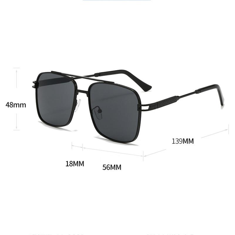 Non-polarized Fashion Square Metal Frame Double Beams Men Women Sunglasses Driving Cycling Fishing Men Sun Eyeglasses