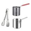 1 Set Fryer Multifunctional Mini Pot Good Heat Conductivity Stainless Steel Oil-saving Home Fryer Cooking Utensils