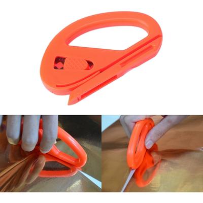 Cortador de filme de carro curvado, faca de corte de filme laranja, ferramenta de colagem de filme para mudança de cor do carro