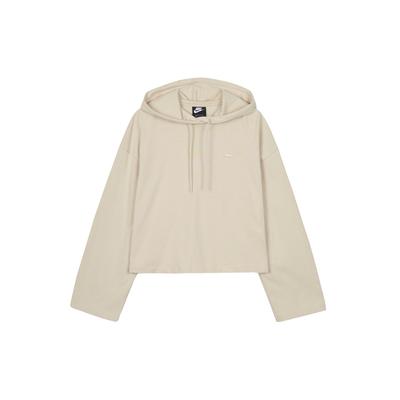 Besticktes Logo Locker Lässig Kurz Strick-Hoodie Damen Hoodie Beige CJ3741-140