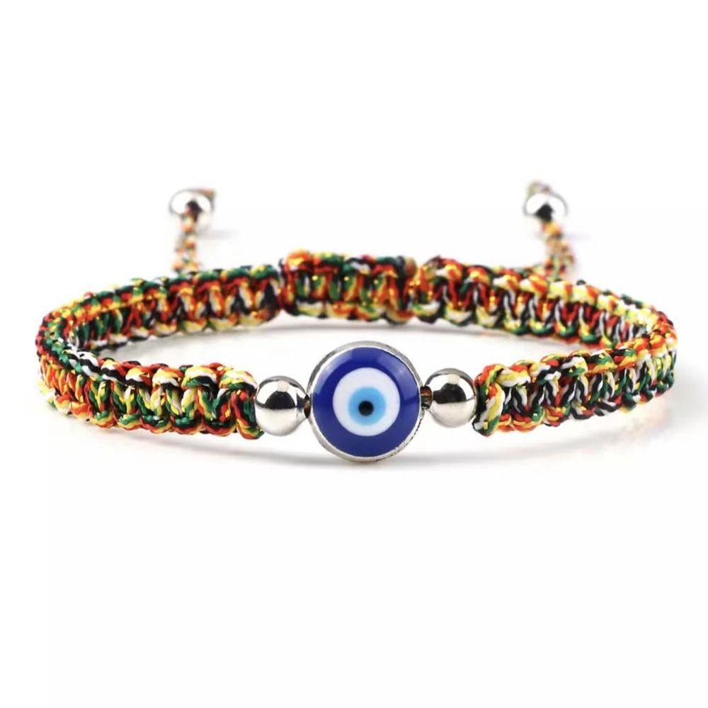 Demon Eye Acrylic Bohemian Fashion Jewelry Women Bracelet Korean Style Hand Strap Braided Bracelet
