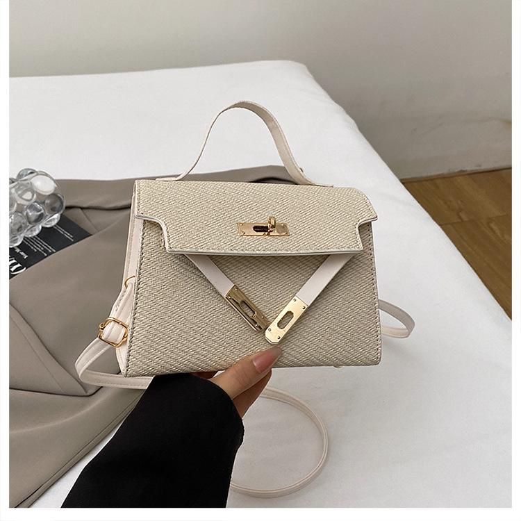 Handbag 2025 Summer New Lock Fashion Women's Bag Trend Line Embossed Shoulder Bag Trend Elegant Messenger Bag