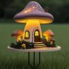 Waterproof Garden Stakes Mushroom Hut Stake, Whimsical Acrylic Yard Art Fairy Unique Gardening Gift Tale Cabin Outdoor Ornament for Lawn Patio Flower