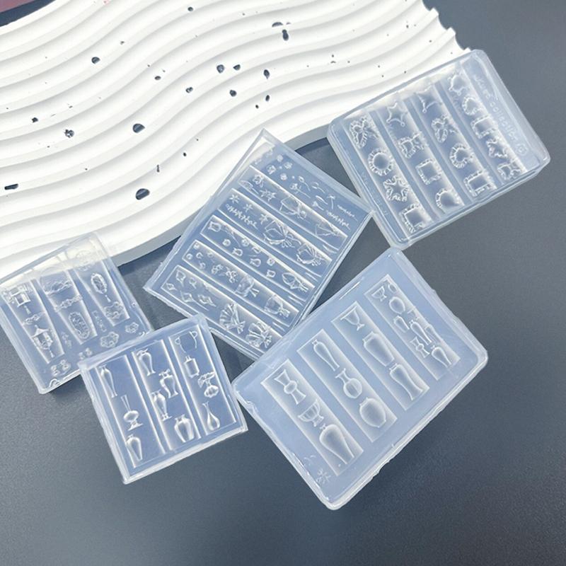 Cartoon Mini Porcelain Bottle Star Lantern Silicone Nail Mold Nail Stamping Decorations Nails Diy Design Manicure Art Tool