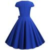 Retro Hepburn-stil enfärgad svängklänning med bälte
