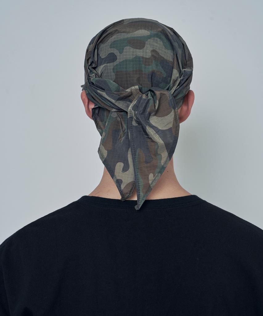 Lujeoseukeulleob Seersucker Scarf Bandana Cap Camo