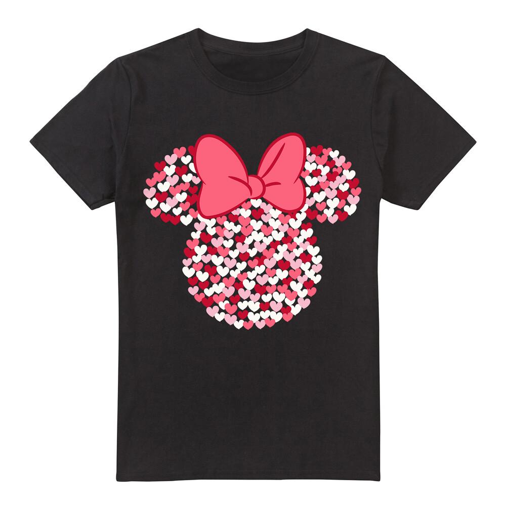 Minnie Mouse Valentine S Day Heart Ears Silhouette Mens T-Shirt S-2XL XXL