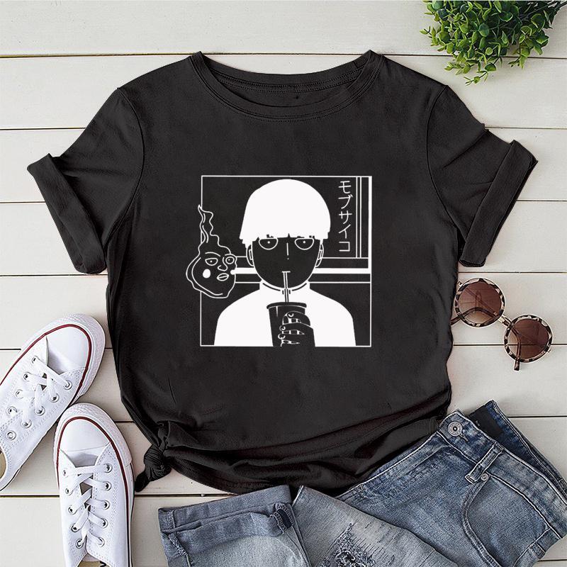 

Забавная футболка с аниме Mob Psycho 100 для мужчин и женщин подходит для повседневного индивидуального аниме Harajuku, рубашка с короткими рукавами L