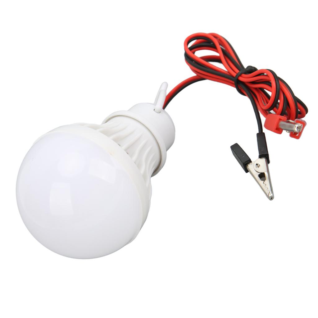 LED Camping Tent Lantern Plastic Outdoor Emergency Light Bulb with Hook for Hiking Fishing 12V 5W