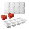 6 eller 8 celler Hjerteform Moussekakeformer Valentinsdag Mousse Dessertformer Matkvalitets Silikonkakeformer Bakeverktøy
