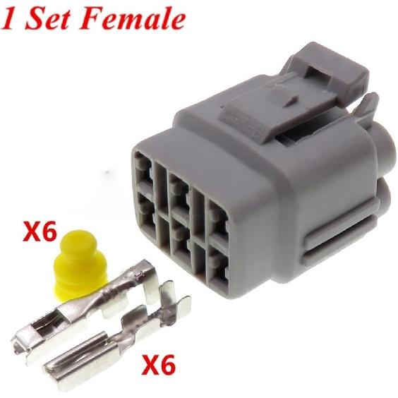 Automotive Wire connectors 1/5/10 Pcs 6 Pin 6187-6561 6180-6771 6188-0382 Automotive Ignition Connector Car Maintenance(Female with Pin,5pcs)