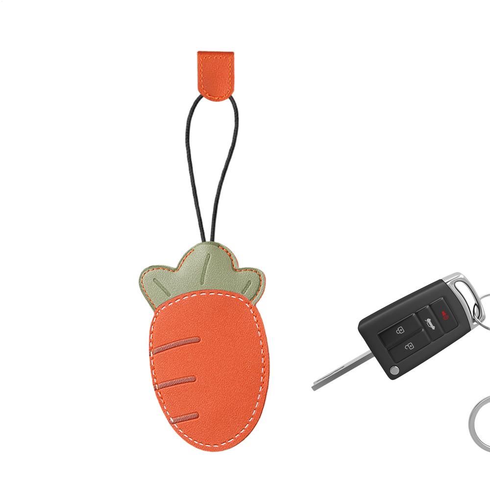 

Car Key Cover PU Leather Carrot-Shaped Protector Car Key Storage Holder For Men Women Boys Youth Teens Husband Son Daughter