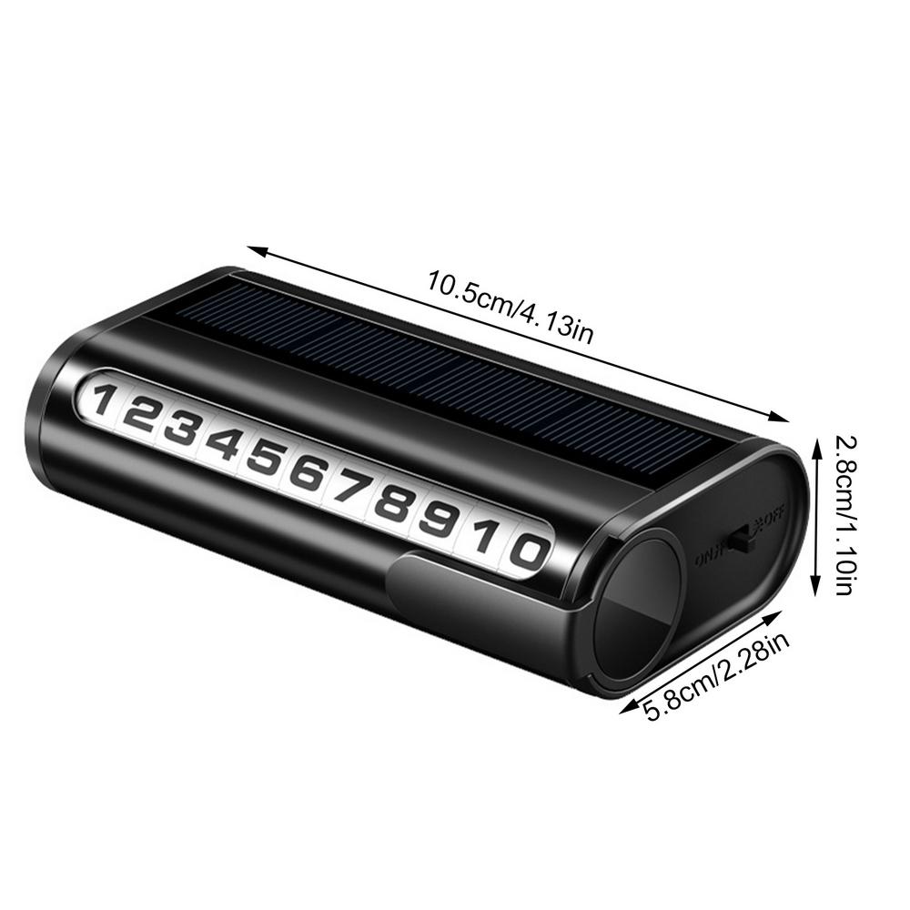 Solar Luminous Car Temporary Parking Card H Idden Telephone Number Plate For Car Styling Auto Number Card Stickers Accessories
