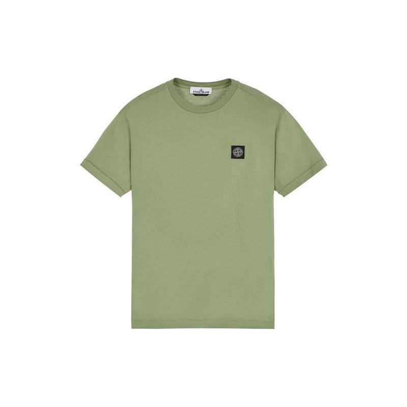 STONE ISLAND Футболка с логотипом цвета шалфея Мужские топы Зеленый 101524113-V0055 S 12900₽