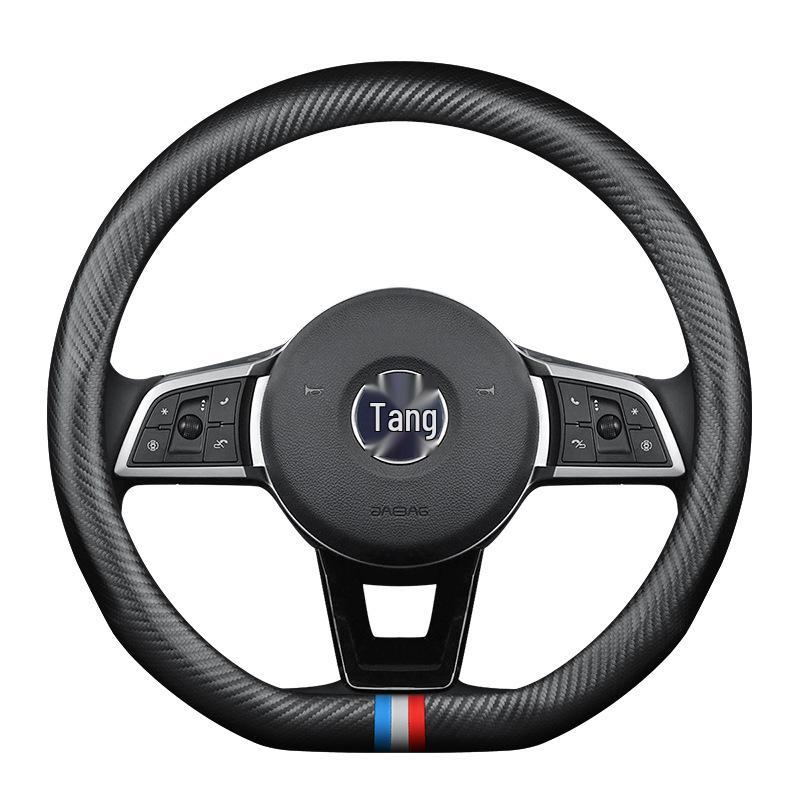 BYD Qin DM-i, Song Pro/MAX Plus, Tang, F3e, E2, E5, S7, S6 Äkta Läder & Kolfiber Rattkåpa