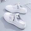 2025 new summer half-drag little white women's shoes wear lazy ins mesh bag head fashion thick-soled cool slippers