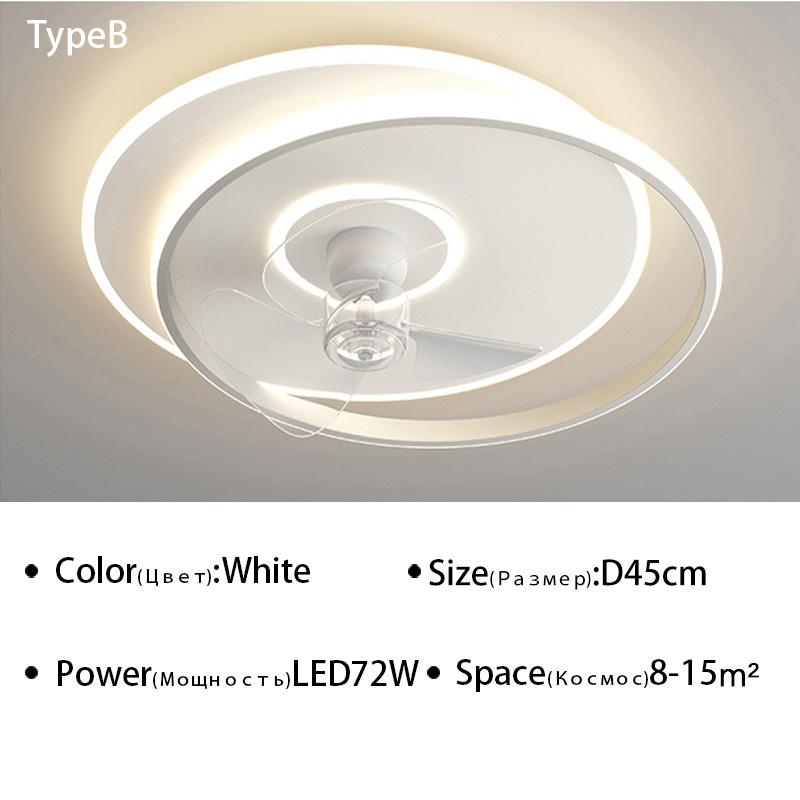 Round Ceiling Fan Lights For Living kitchen Bedroom Dining Room home decor Indoor Lighting Remote Control Dimmable Lamp Lustres