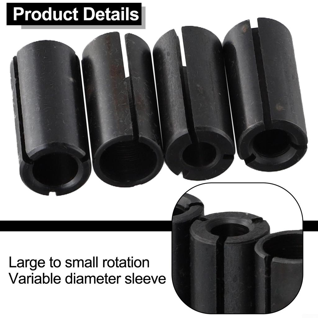 Tight Route Bit Adapter Collet Chuck 4PCS Carbon Steel