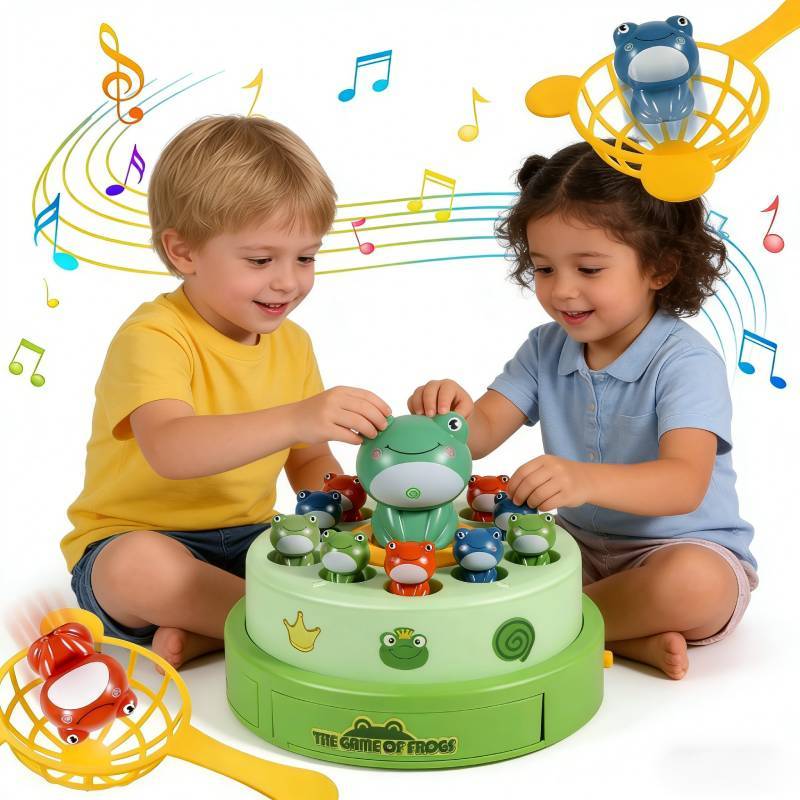 Electric Music Jumping Frog Spin Toy For Kids With Voice Control And Parentchild Interaction